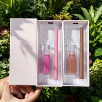 Lots de cosmétiques pour les lèvres en gros, marque privée, gloss à lèvres au peptide et crayon à lèvres, coffret cadeau rose, 8 couleurs