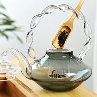 Théière en verre à faisceau de borosilicate écologique, théière artisanale artistique avec filtre, emballage dans une boîte cadeau