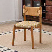 Nouvelles chaises de salle à manger ergonomiques modernes de petite taille en bois massif avec revêtement en lin, design écologique pour la maison, l'appartement et l'hôtel