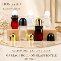 Flacon roll-on en verre 30ml 50ml pour huiles essentielles, flacon de massage en verre avec applicateur à bille
