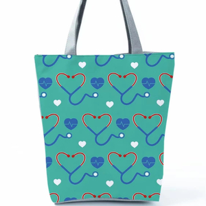 Sacs à provisions de grande capacité avec motif de dessin animé de Père Noël, de médecin, d'infirmière, de produits d'épicerie, esthétiques, pour femmes, travail, shopping, sac à bandoulière, sacs fourre-tout pour adultes - Product Image 1