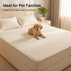 Ensemble de housse de matelas matelassée de luxe pour adultes, trois pièces, taille Queen/King, imperméable et anti-urine, lavable en machine, qualité toutes saisons - Product Image 6