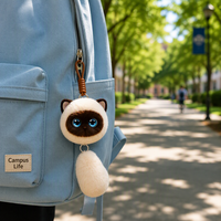 Cadeau d'anniversaire taille moyenne pour bébé, chat compagnon en peluche AI à queue qui bouge, doux pour la peau, compagnon câlin, décoration de chambre