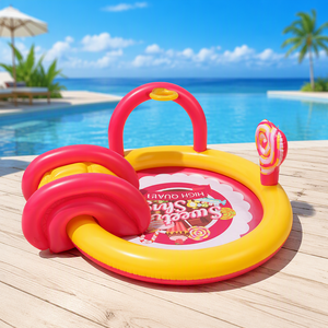 <span class=keywords><strong>Piscina</strong></span> Inflable Personalizada con Diseño de Dulces, <span class=keywords><strong>Piscina</strong></span> de Spa para Niños con Tobogán de Agua Extraíble, de PE/PVC, Color/Tamaño Personalizables - Product Image 1