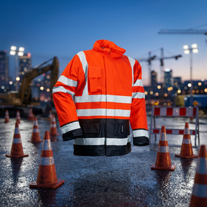 Custom Safety Workwear Men's Hi-Vis Waterproof Polyester Rain <b>Jacket</b> for Adults From Work <b>Jacket</b> - Product Image 3