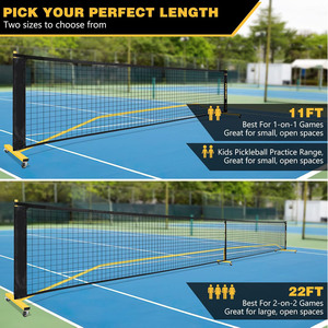 ตาข่ายพิกเกิลบอล 6.7 เมตร โครงเหล็กพร้อมล้อ ตาข่ายเทนนิสแบดมินตันแบบพกพาสำหรับอุปกรณ์กีฬาและฟิตเนส - Product Image 4