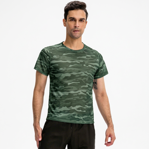 T-shirt de sport ample pour homme, entraînement en plein air, gym, course à pied, camouflage, séchage rapide, respirant, manches courtes - Product Image 1