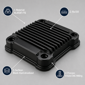 Couvre-culbuteur de moteur en alliage d'aluminium 6061 anodisé noir, usiné CNC 4 axes par <span class=keywords><strong>Billet</strong></span> Craft, étanchéité de précision - Product Image 2