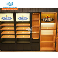 Vitrine de tabac en bois massif Vintage, vitrine murale de magasin de fumée, Design de cigares antiques