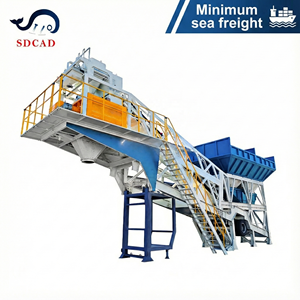 Machine à béton transportable YHZS50 avec conception de pieds télescopiques Pompe et moteur Châssis remorquable pour <span class=keywords><strong>camion</strong></span> à chargement/déchargement automatique - Product Image 2