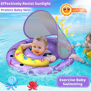 Piscine gonflable pour bébé avec auvent réglable et siège de sécurité, 6-36 mois - Product Image 6