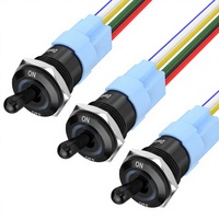 Interrupteur à bascule RGB DAIER en métal, montage 16 mm, 12 V 20 A, interrupteur SPST pré-câblé 6 broches IP65 pour tableau de bord automobile et machine d'arcade