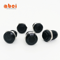 ABEI 12mm aluminium oxydation noir anneau led 12v 110v électrique micro métal étanche On Off interrupteur bouton poussoir momentané
