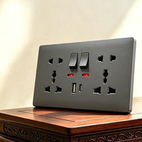 Prise murale universelle A6 B1 Bronze Contact Red Indicator série A6 double 5 broches multi-trous avec port USB Type C