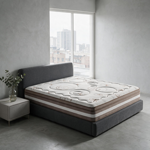 Colchón Acolchado Moderno en Blanco con Borde Festoneado, Tamaño King, Colchón de Espuma Viscoelástica para Dormitorio - Product Image 1