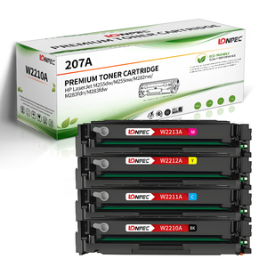Cartouche de toner couleur Lonpec compatible 207A W2210A/Bk/ W2211A/C/ <span class=keywords><strong>W2212A</strong></span>/Y/ W2213A/M pour HP Color pour Pro M255/MFP M283 - Product Image 1