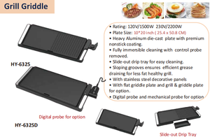 Asador Eléctrico Saludable para Eliminar Grasa con Diseño Inclinado para Drenar Aceite y Temperatura Ajustable para Cocinar con Bajo Contenido de Grasa - Product Image 5