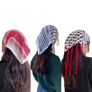 Bandana islamique arabe palestinienne personnalisée, foulard Keffiyeh noir et blanc - Product Image 1