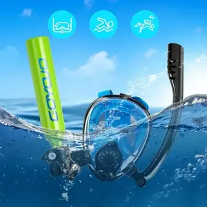 Masker Selam Mini Portabel 0.5L dengan Tabung Oksigen, Sistem Pernapasan Snorkel, Pompa, Tangki Selam Bawah Air Aluminium - Product Image 2