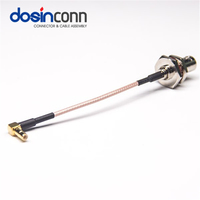 Câble RF RG316 à faible perte 50 Ohms, étanche, BNC femelle traversant le panneau vers SMB femelle coudé, pour antenne