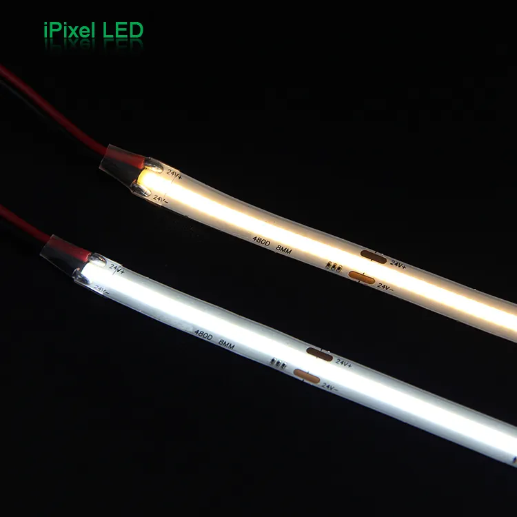 Yüksek ışık verimliliği 1100LM yüksek CRI 93 COB LED şerit ışık 10mm yüksek yoğunluklu esnek LED bant ışık kısılabilir