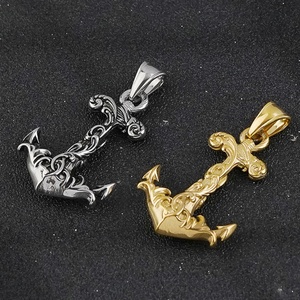 Collar Vikingo de Acero Inoxidable para Hombre con Ancla y Baño de Oro, Colgante Religioso Cristiano Personalizable para Fiestas - Product Image 5