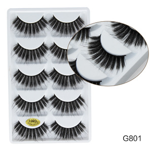 Kit de <span class=keywords><strong>cils</strong></span> artificiels 3D naturels épais G800, lot de 5 paires, prix de gros, personnalisable, pour revendeurs - Product Image 5