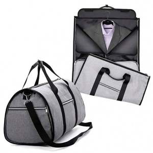 2024 2 in 1 Custom logo Travel Luggage Travel Gym Sports <b>Bag</b> Foldable Suit Travel Duffel <b>Bags</b> Convertible <b>Garment</b> <b>Bag</b> - Product Image 1
