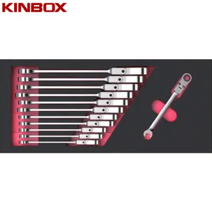 Kinbox Professionele Item TF01M148 Flex Combinatie Ratel Wrench Set