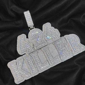Collana di diamanti con strass personalizzato Hip Hop con bottone amoroso a due colori CZ con bottone d'amore e zircone con gioielli di moda con <span class=keywords><strong>nome</strong></span> personalizzato - Product Image 2