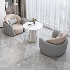 Zxm Single Sofa Tea Table Combination Simple Luxury Design for Leisure <b>Beauty</b> <b>Salon</b> Exhibition Center Negotiation-Waiting <b>Chair</b> - Product Image 3