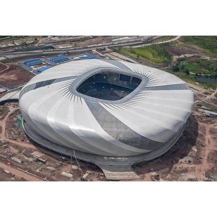 Large-span low-cost stadium steel building