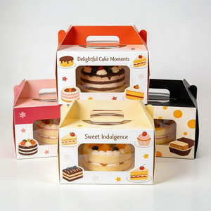 Cajas de Embalaje de Papel para Panadería con Diseño Impreso Personalizado del Fabricante, Cajas Reciclables para Alimentos, Cumpleaños, Bodas, Tiramisú, con Ventana - Product Image 6