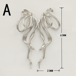 B4596 Boucles <span class=keywords><strong>d</strong></span>'oreilles en forme <span class=keywords><strong>d</strong></span>'arc de style tendance Boucles <span class=keywords><strong>d</strong></span>'oreilles à breloque bowknot Boucles <span class=keywords><strong>d</strong></span>'oreilles en <span class=keywords><strong>or</strong></span> et argent pour filles - Product Image 5