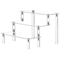 Présentoir Rectangulaire Transparent en Acrylique à Étagères Superposées, Boîte de Rangement pour Bijoux, Impression UV, Gravure 3D, Style Tendance, 4mm, Anniversaire