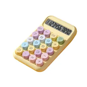 Mechanical Pushbutton Calculator,12 Digit Large LCD Display,Big Buttons Easy to Press,Colorful Candy Calculator