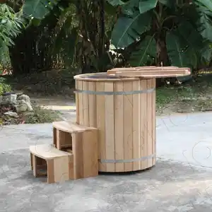 Customized For Athlete Recovery Portable Wood Cold Plunge Ice Bath Plunge Barrel