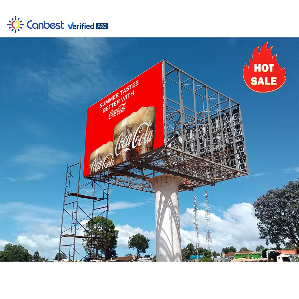 Canbest Papan Reklame Iklan Jalanan P10 Warna Penuh Luar Ruangan Layar Papan Tanda Eksterior Led Pantalla Display Painel De