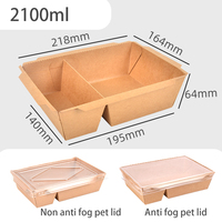 SenAng01 Boîte d'emballage personnalisée en papier kraft écologique jetable pour déjeuner, salade, sushi, nouilles, aliments en conserve avec revêtement UV