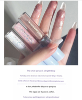 HERORANGE Fantasy Galaxy Fard à paupières liquide tricolore, paillettes, brillant, satiné, lumineux, ultra-scintillant, imperméable, longue tenue