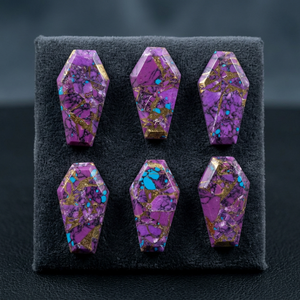 Turquesa Cobre Púrpura de Calidad AAA Certificada por Terceros, Gema Natural Semipreciosa en Forma de Ataúd para Joyería, Venta al Por Mayor - Product Image 3