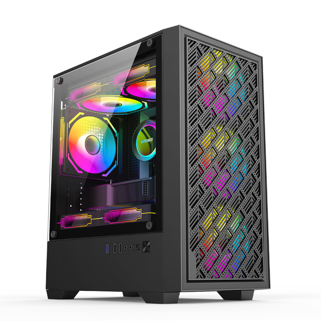 New Popular WANMISLE Mid-Tower MicroATX Gaming PC Case with Tempered Glass Panels for Gaming Rigs and Efficient Cooling