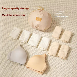 优质棉质时尚便携式文胸内衣袜子收纳袋三合一女式旅行商务旅行柔软 - Product Image 3