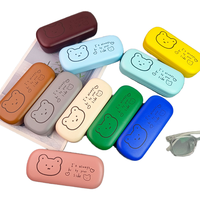 Étui à lunettes en PU durable et portable avec logo personnalisé Étui à lunettes de soleil à la mode Étui à lunettes mignon pour la vente en gros