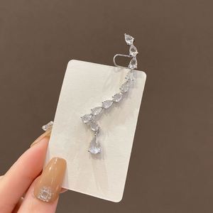 European and American 925 Silver Needle <b>Earring</b> Rhinestone Water Drop Zircon <b>Stud</b> <b>Earrings</b> Women's Design One-piece Ear Clip - Product Image 6