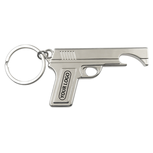 Custom logo bar Beer Metal Bottle Opener Key Chain Desert Eagle Pistol Gun Personalised Bottle Opener Keychain