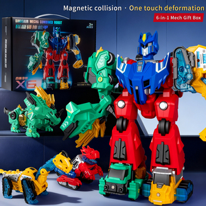 Quà Giáng Sinh bán chạy dành cho bé trai: <span class=keywords><strong>Robot</strong></span> khủng long biến hình từ tính 6 trong 1, đồ chơi xếp hình biến hình cho trẻ em - Product Image 4