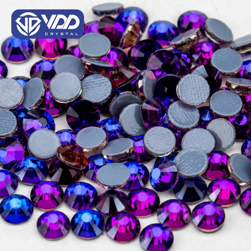 VDD 036 กํามะหยี่สีม่วงคุณภาพสูงแก้ว Rhinestone คริสตัล Flatback หิน DIY การ์เม้นท์ตกแต่งชุดแต่งงาน