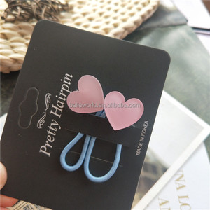 Belloworld <span class=keywords><strong>accessori</strong></span> per capelli 2 pz/set fascia elastica per capelli con cuore per bambine Color caramella - Product Image 2