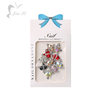 Luxe Valentijnsdag Winter Hart Strass Zirkoon Hart Nagelkunst Charms Accessoires Decoratie